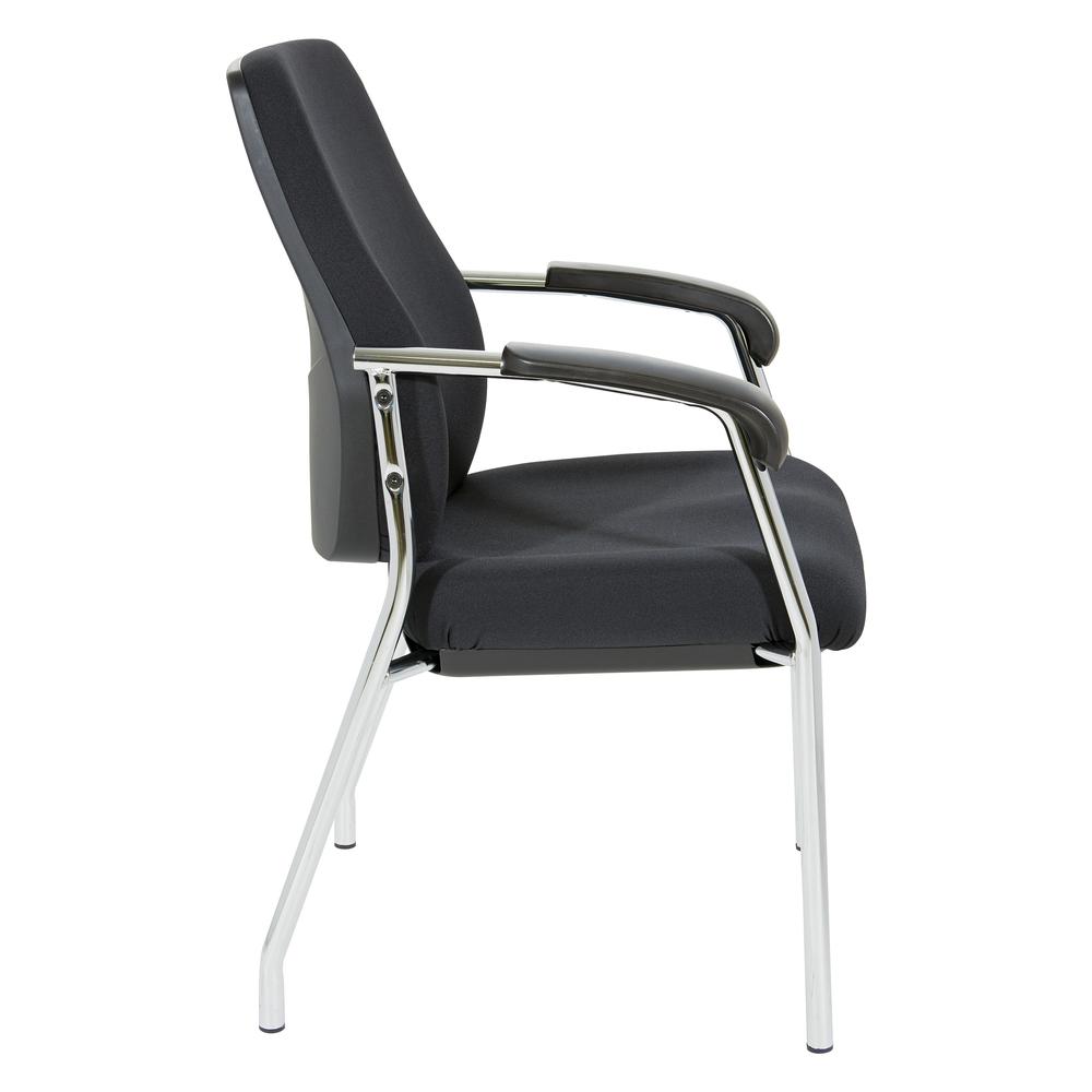 High Back Guest Chair with Chrome Frame in Coal Finish