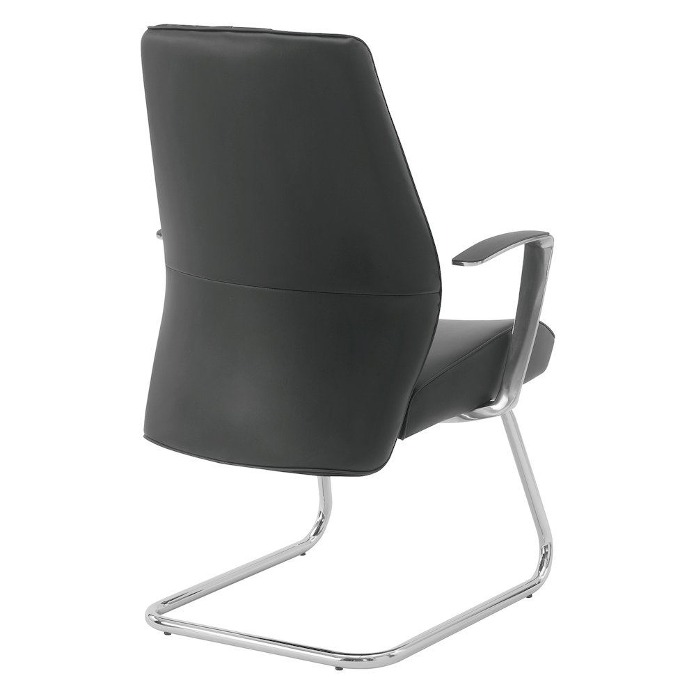 Visitor’s Chair with Fixed Padded Aluminum Arms and Chrome Sled Base
