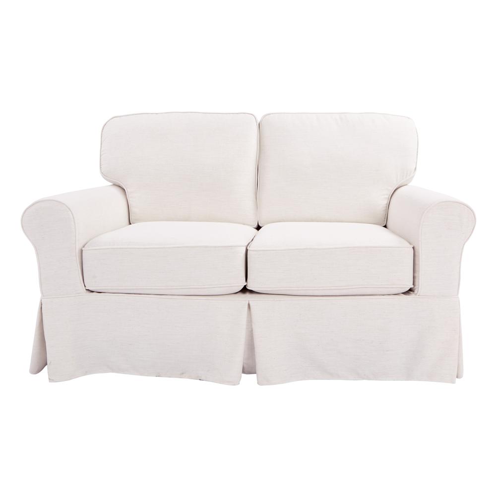Loveseat with Ivory Slip Cover