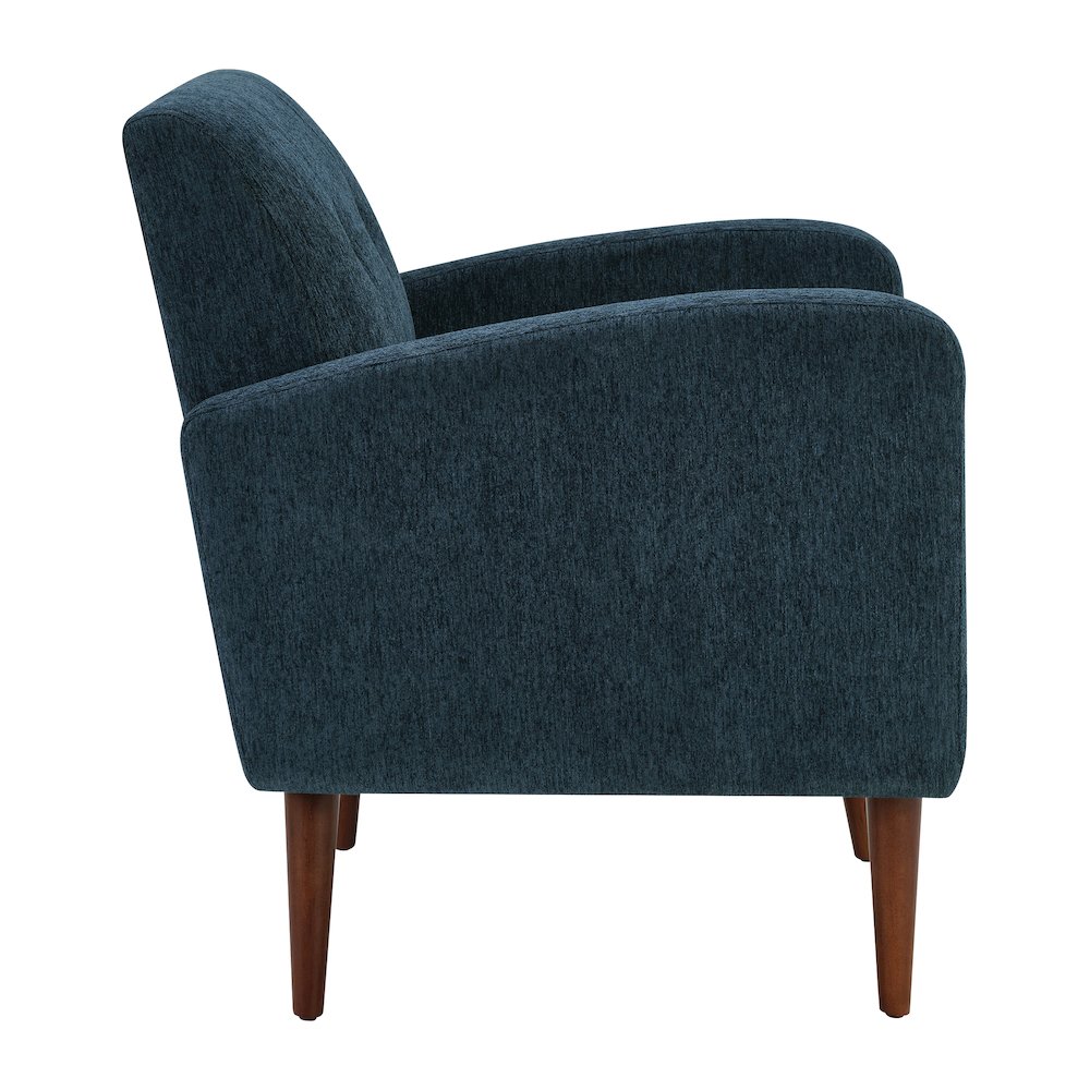 Lake Meadows Arm Chair in Navy Fabric with Espresso Legs