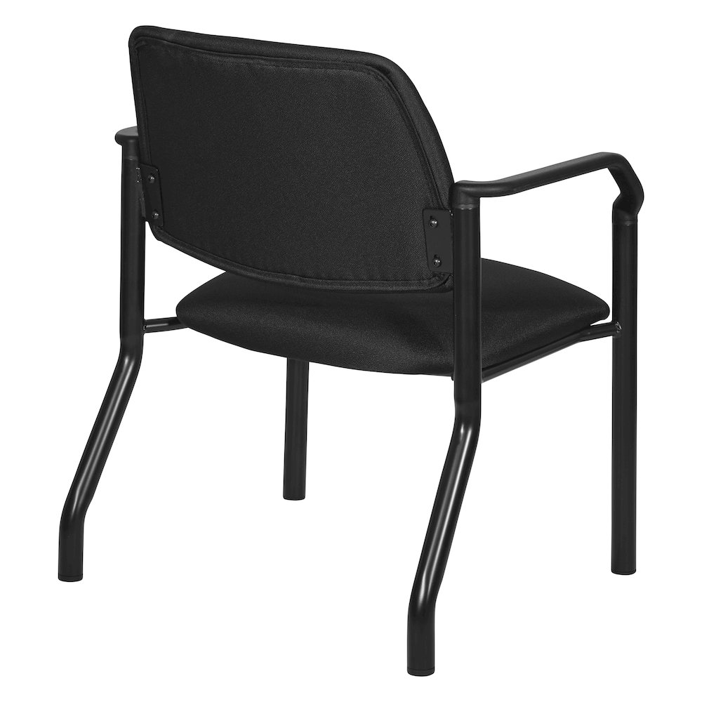 Big & Tall Guest Chair in Icon Black Fabric with PU Arms and Black Metal Frame