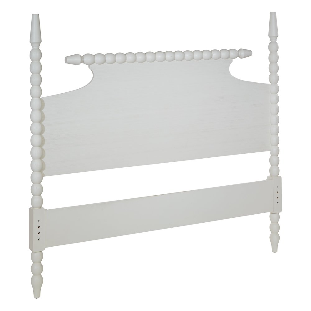 Spindle Queen Bed Headboard in Sandcastle Antique White Finish