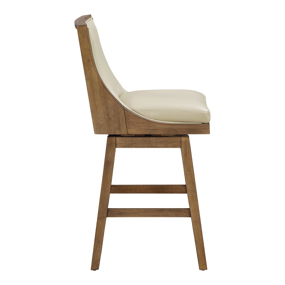 Darnel 26″ Swivel Counter Stool 2-Pack in Taupe Faux Leather