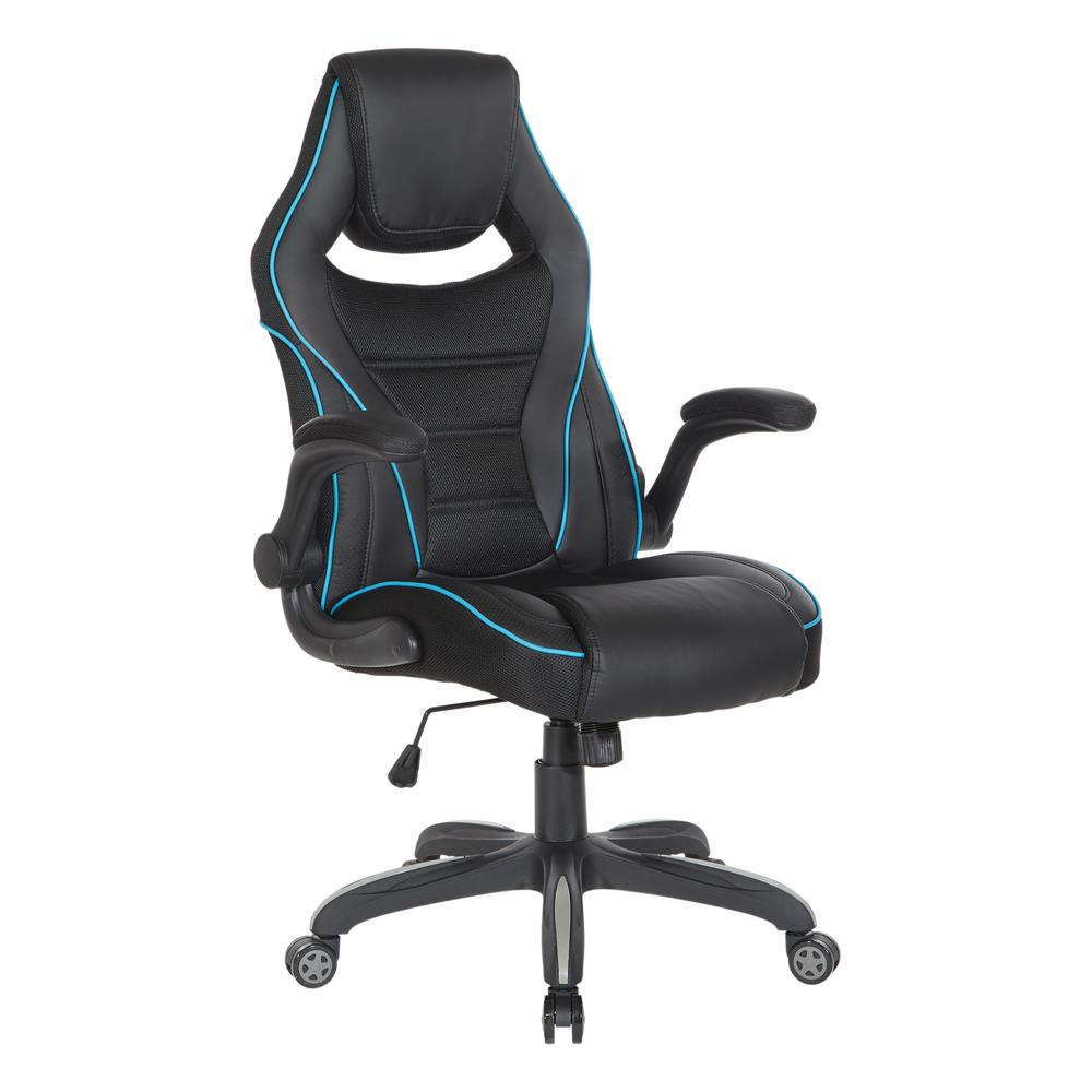 Xeno Gaming Chair in Blue Faux Leather