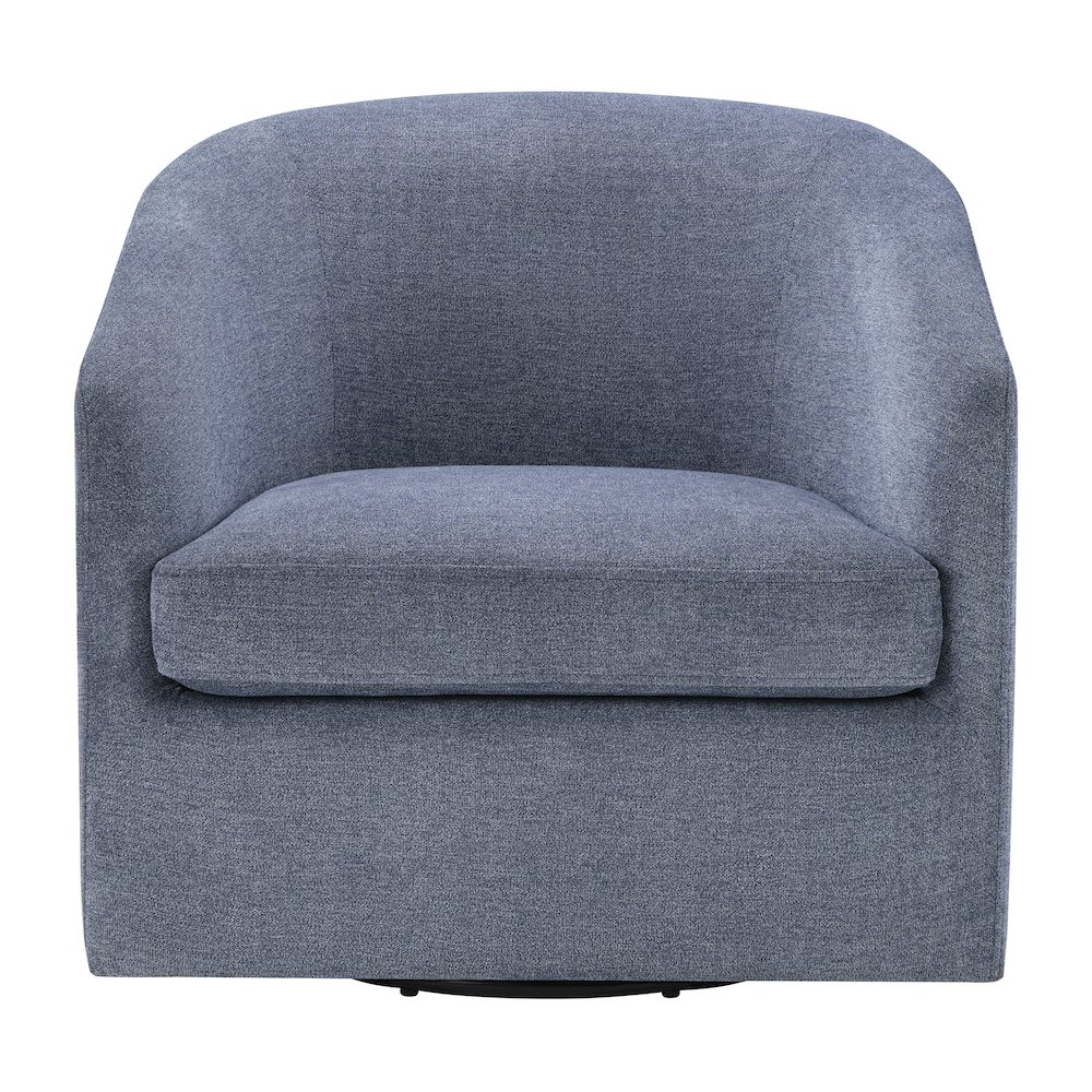 Parker Swivel Tub Chair in Blue Fabric