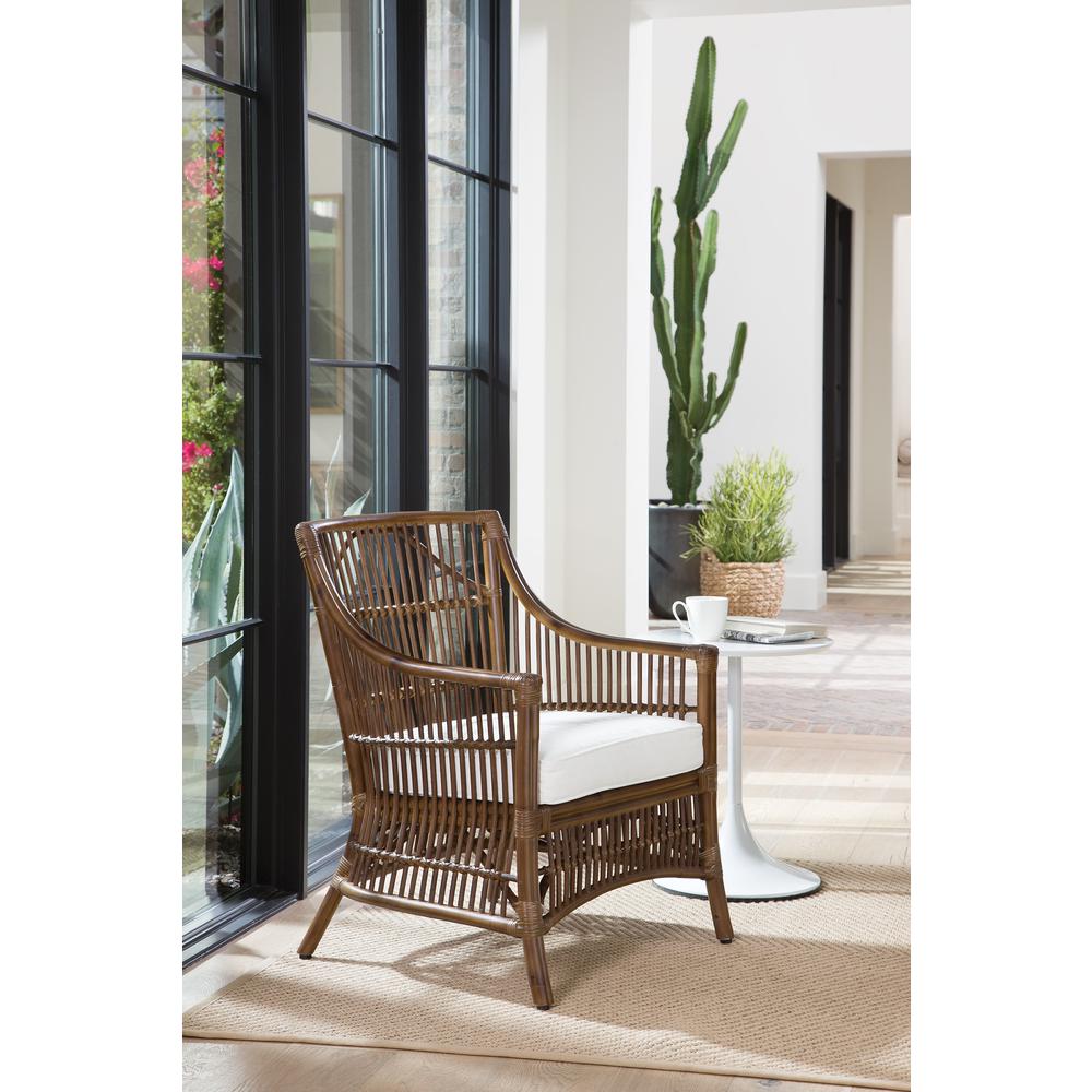 Maui Chair with Cream Cushion and Brown Washed Rattan Frame