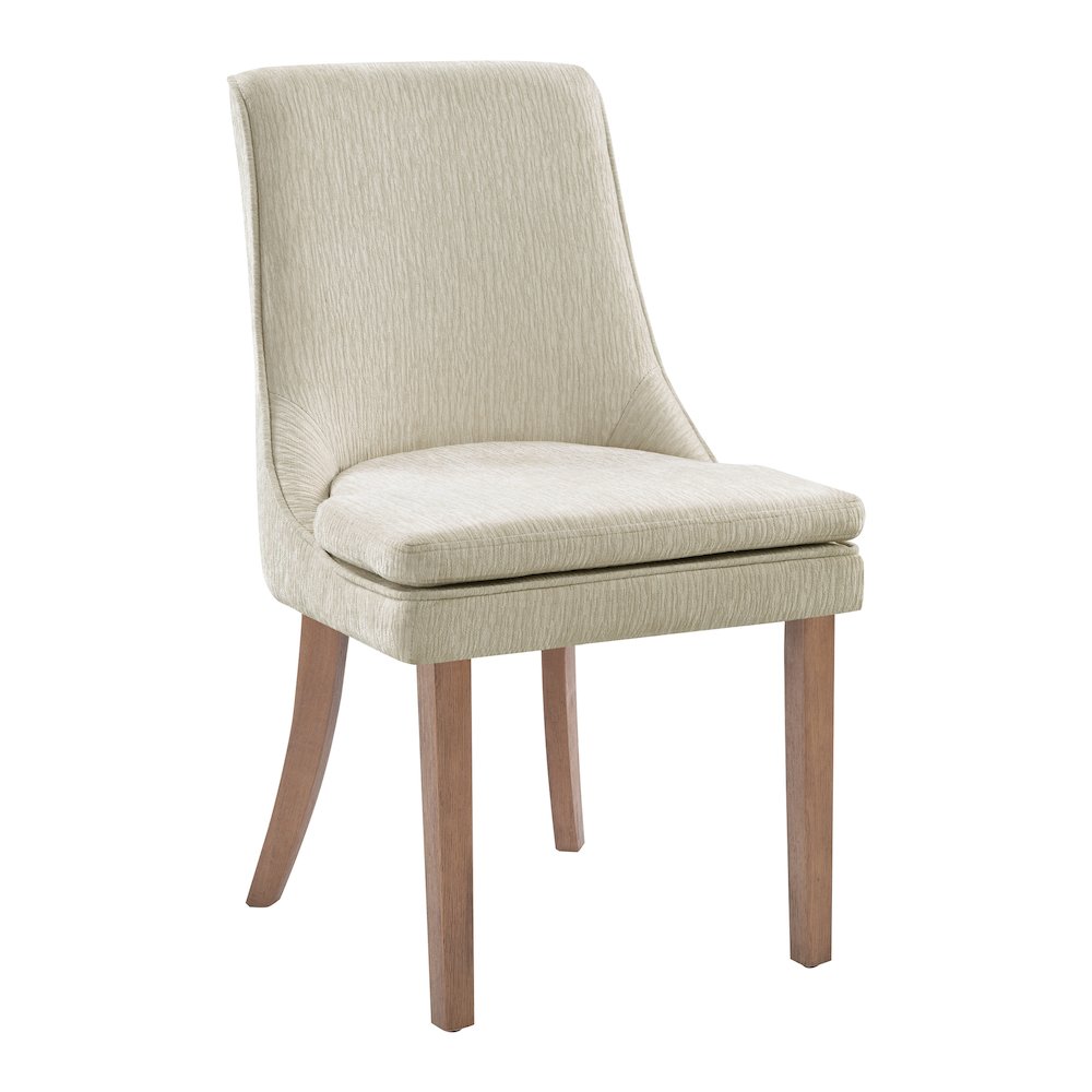 Genna Dining Chair in Cream Fabric with Oak Finished legs.