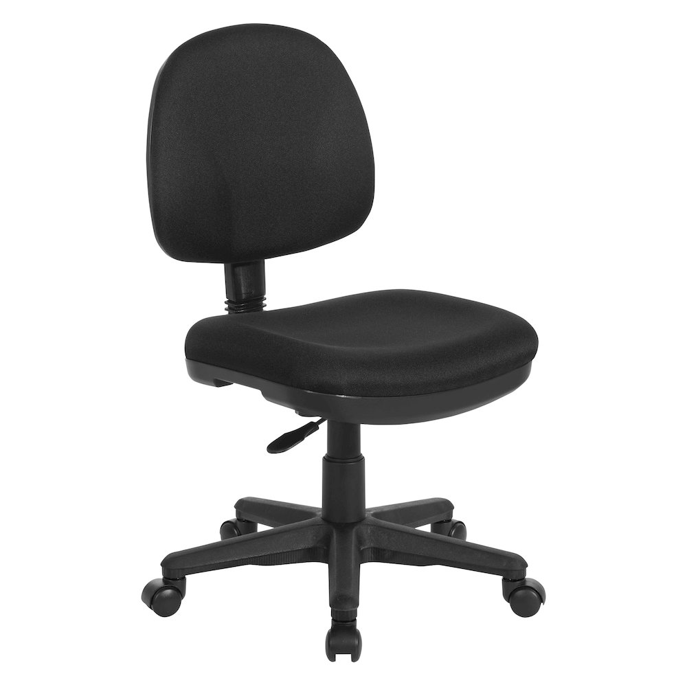 Sculptured Task Chair With Thick Padded Seat and Back in Icon black Fabric