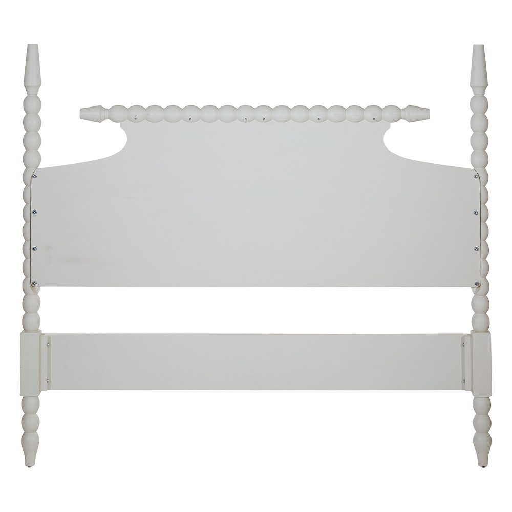 Spindle Queen Bed Headboard in Sandcastle Antique White Finish
