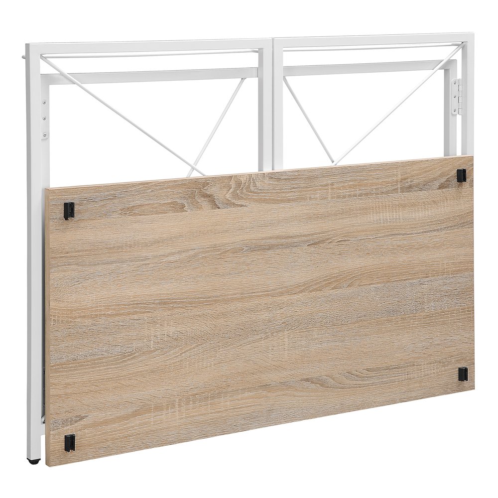 Ravel Tool-less Folding Desk with River Oak Top and White Frame