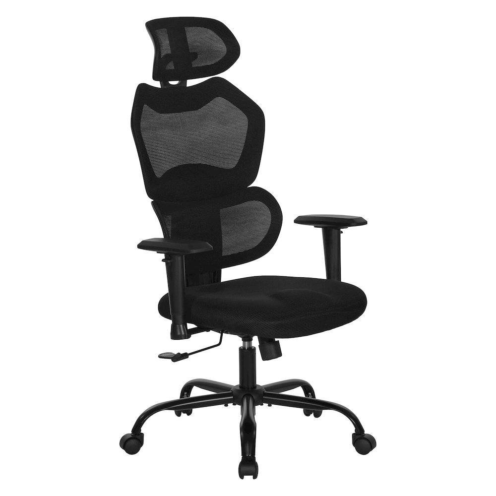 Black Mesh Back with Black Fabric Seat Manager’s Chair