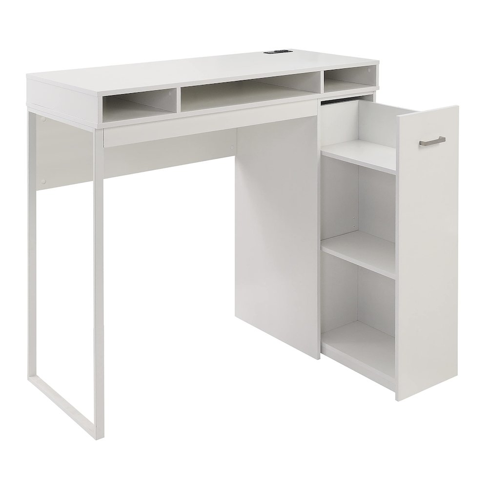 Ravel 47″W Desk with Storage in White Finish KD