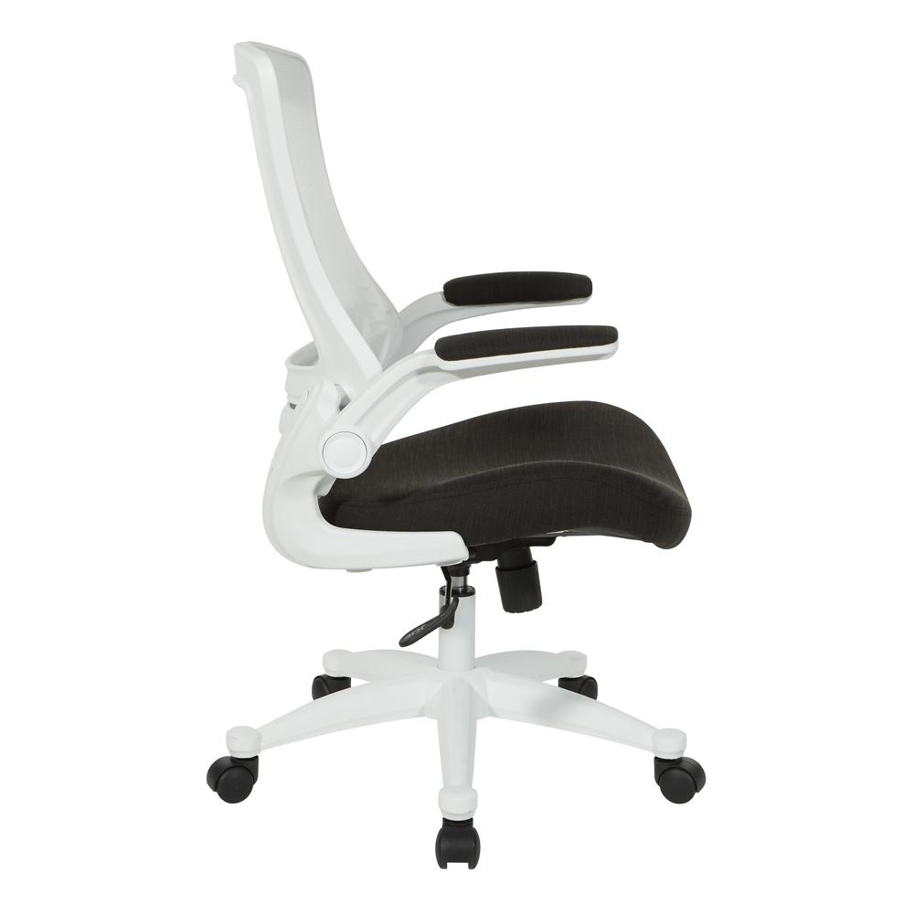 White Screen Back Manager’s Chair in Linen Black Fabric