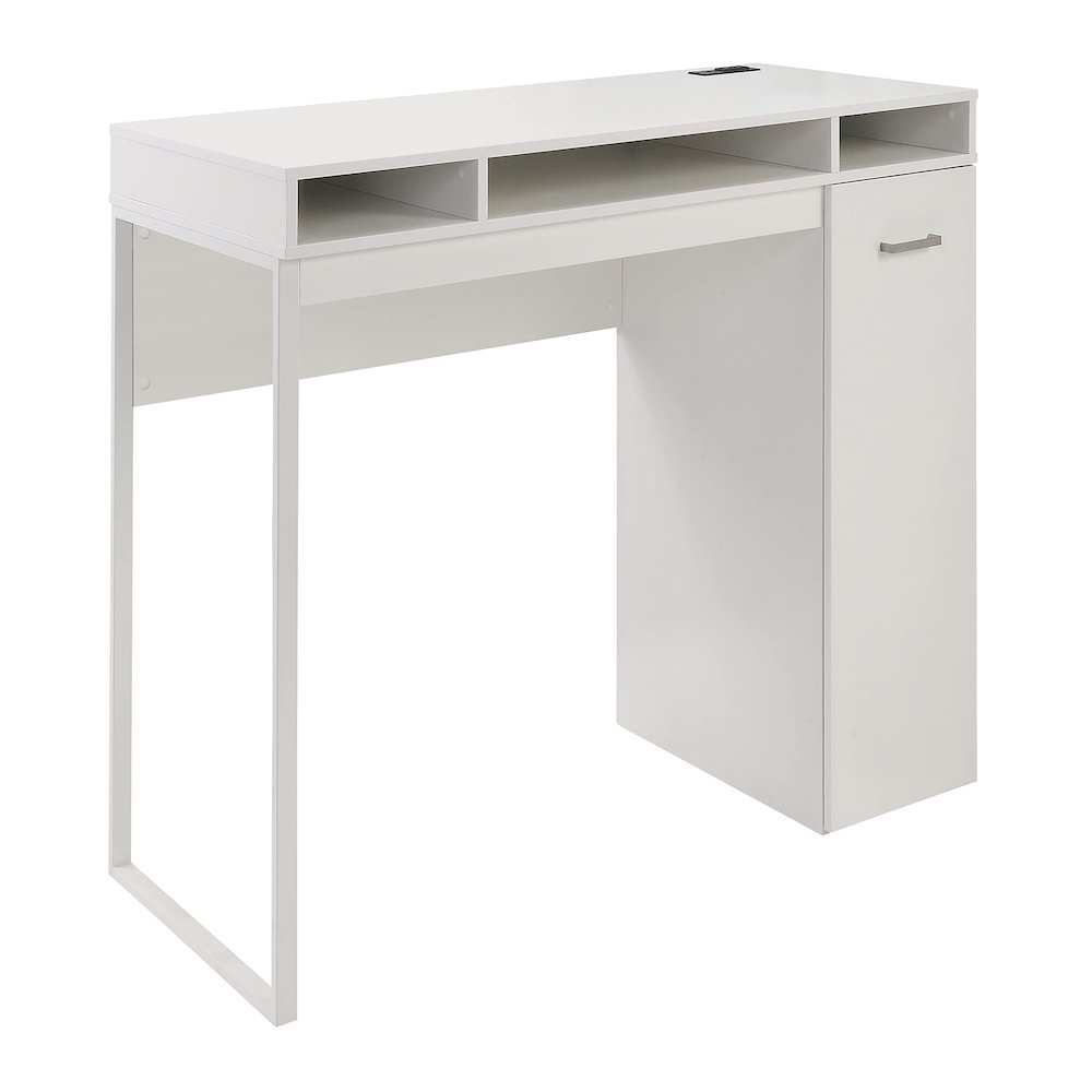 Ravel 47″W Desk with Storage in White Finish KD