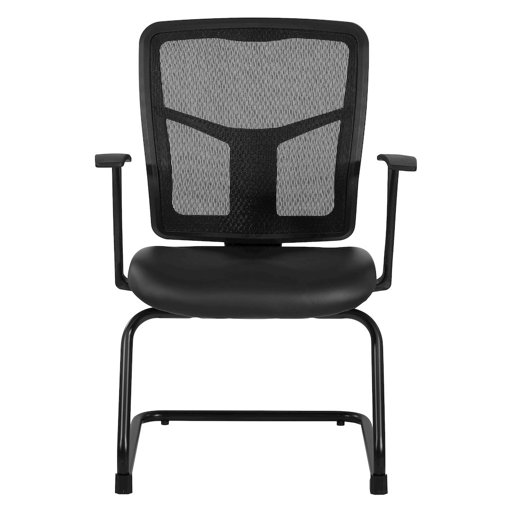 ProGrid Mesh Back Visitor’s Chair in Dillon Black Fabric with Arms