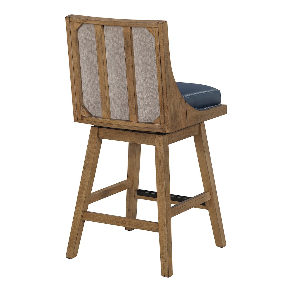 Darnel 26″ Swivel Counter Stool 2-Pack in Navy Faux Leather
