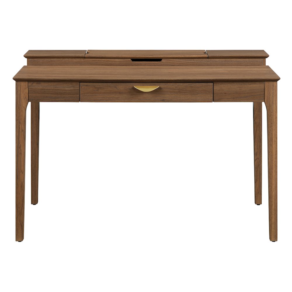Angelina Desk with Shelf Storage Hutch with Majestic Walnut Finish