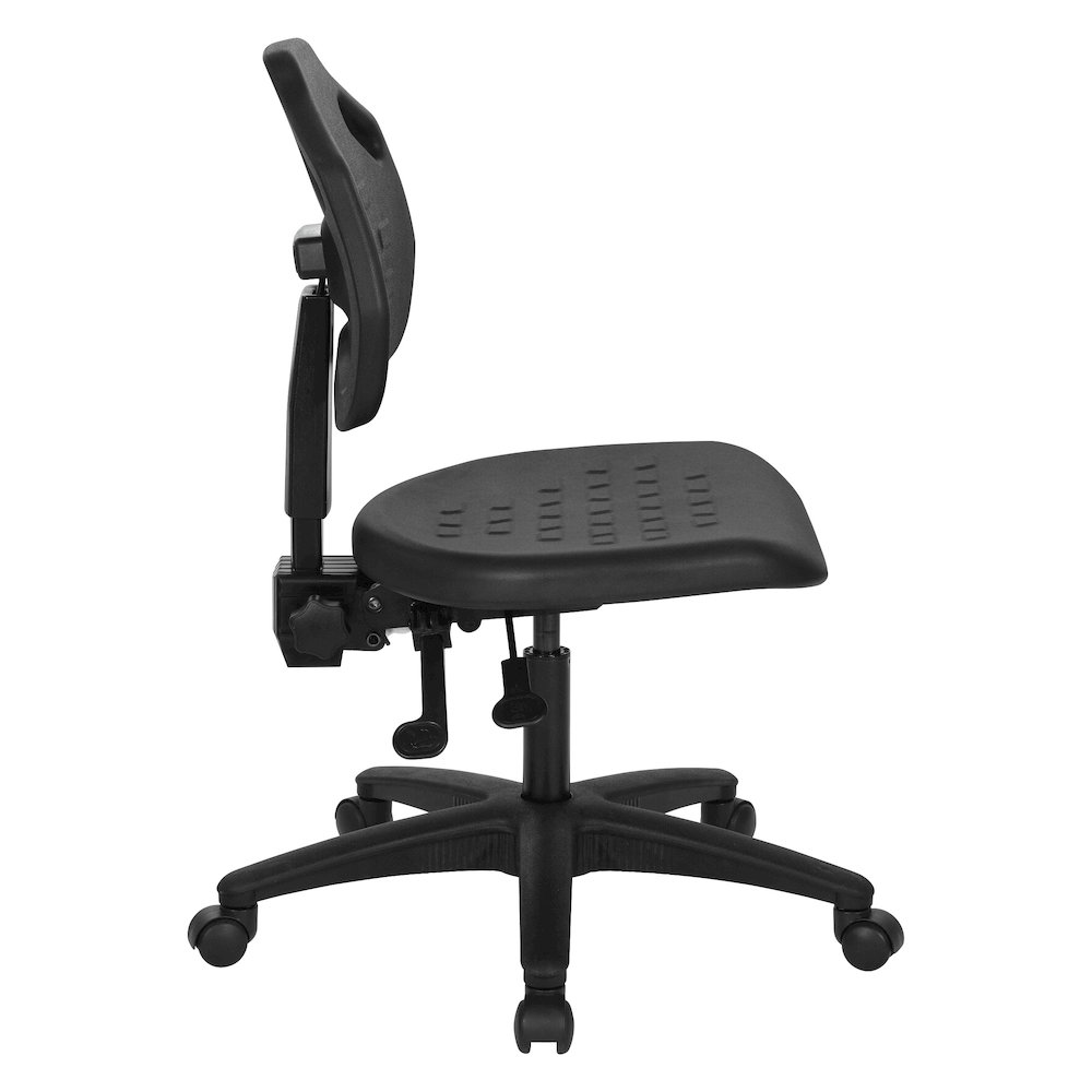 Black Self Skinned Urethane Task Chair Seat With Tilt Back Angel Adjustable