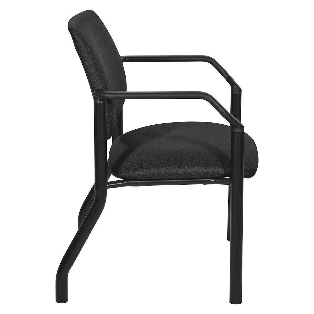 Big & Tall Guest Chair in Icon Black Fabric with PU Arms and Black Metal Frame