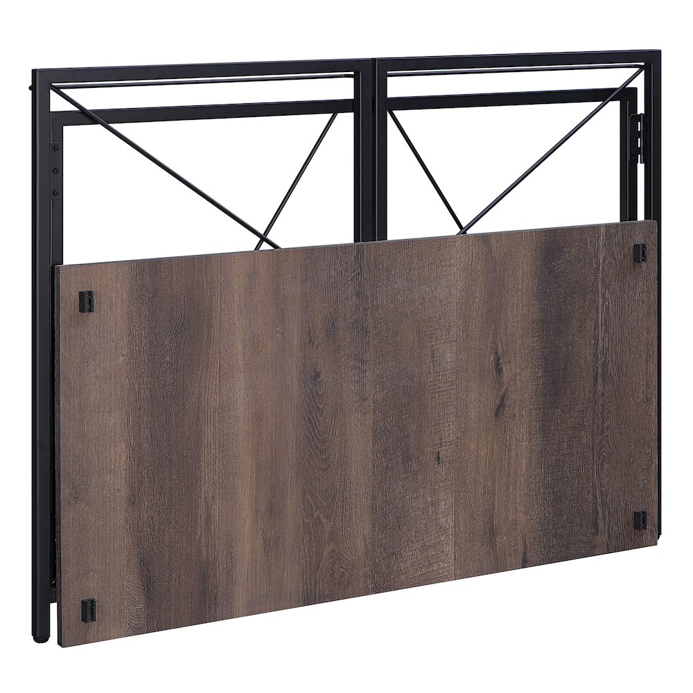 Ravel Tool-less Folding Desk with Grey Oak Top and Black Frame