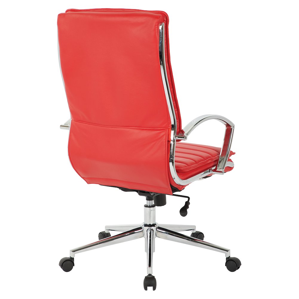 High Back Manager’s Faux Leather Chair with Chrome Base