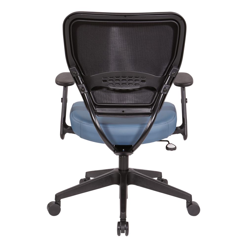 Antimicrobial Dillon Blue Seat and Back Task Chair with Adjustable Angled Arms and Nylon Base