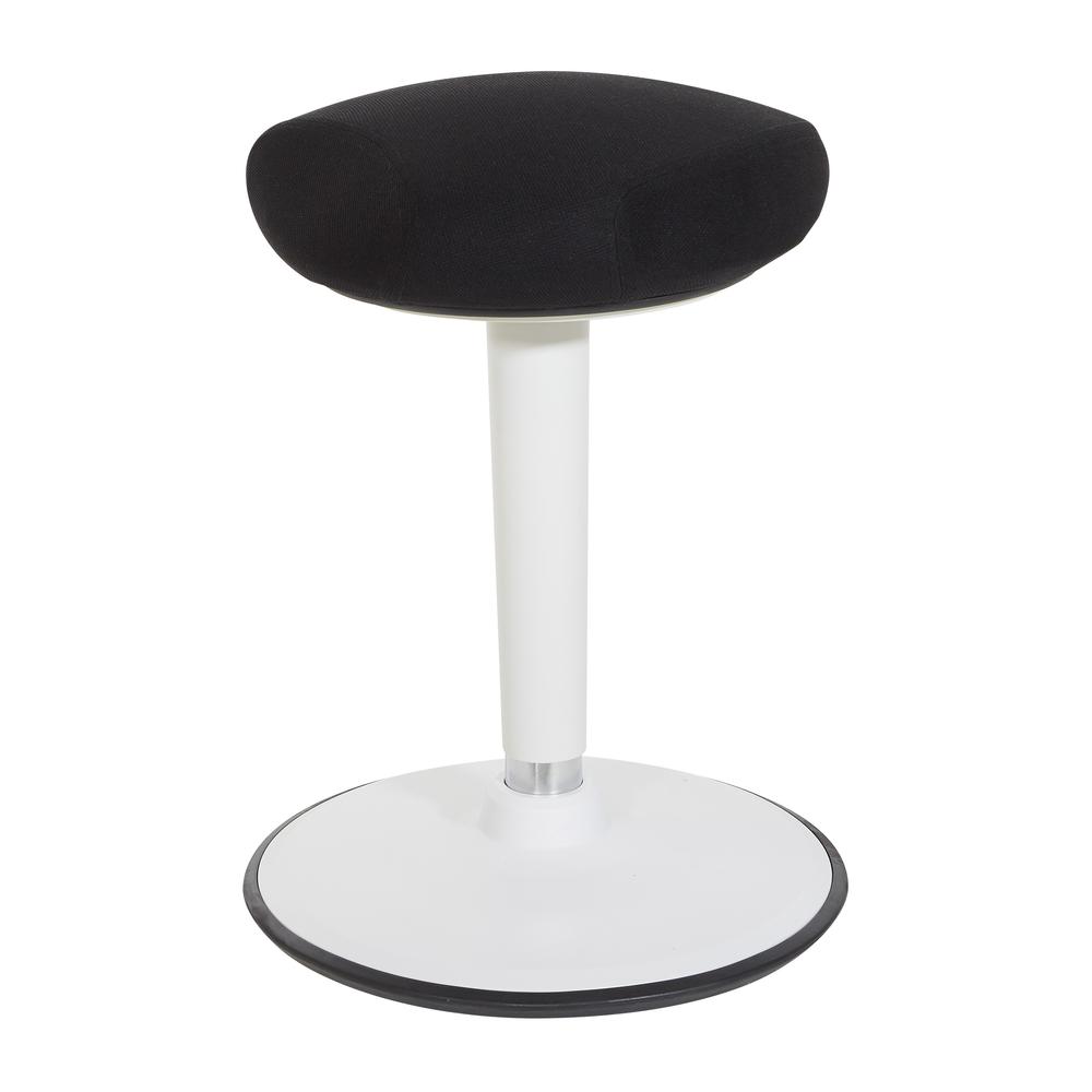 Active Perch Seat with White Frame and Black Fabric 22″-31″