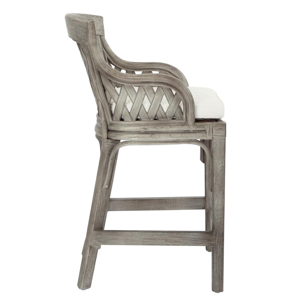 Plantation 24″ Counter Stool with Grey Wood Rattan Frame Finish ASM