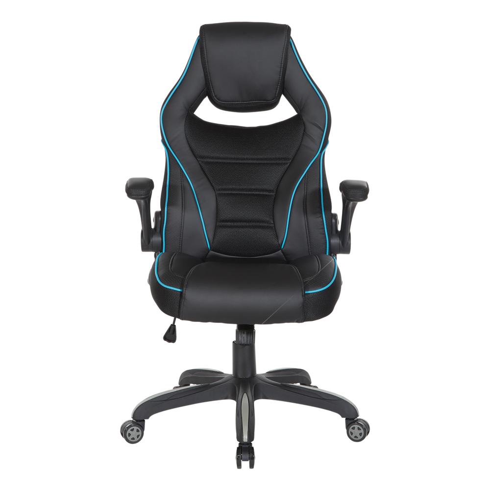 Xeno Gaming Chair in Blue Faux Leather