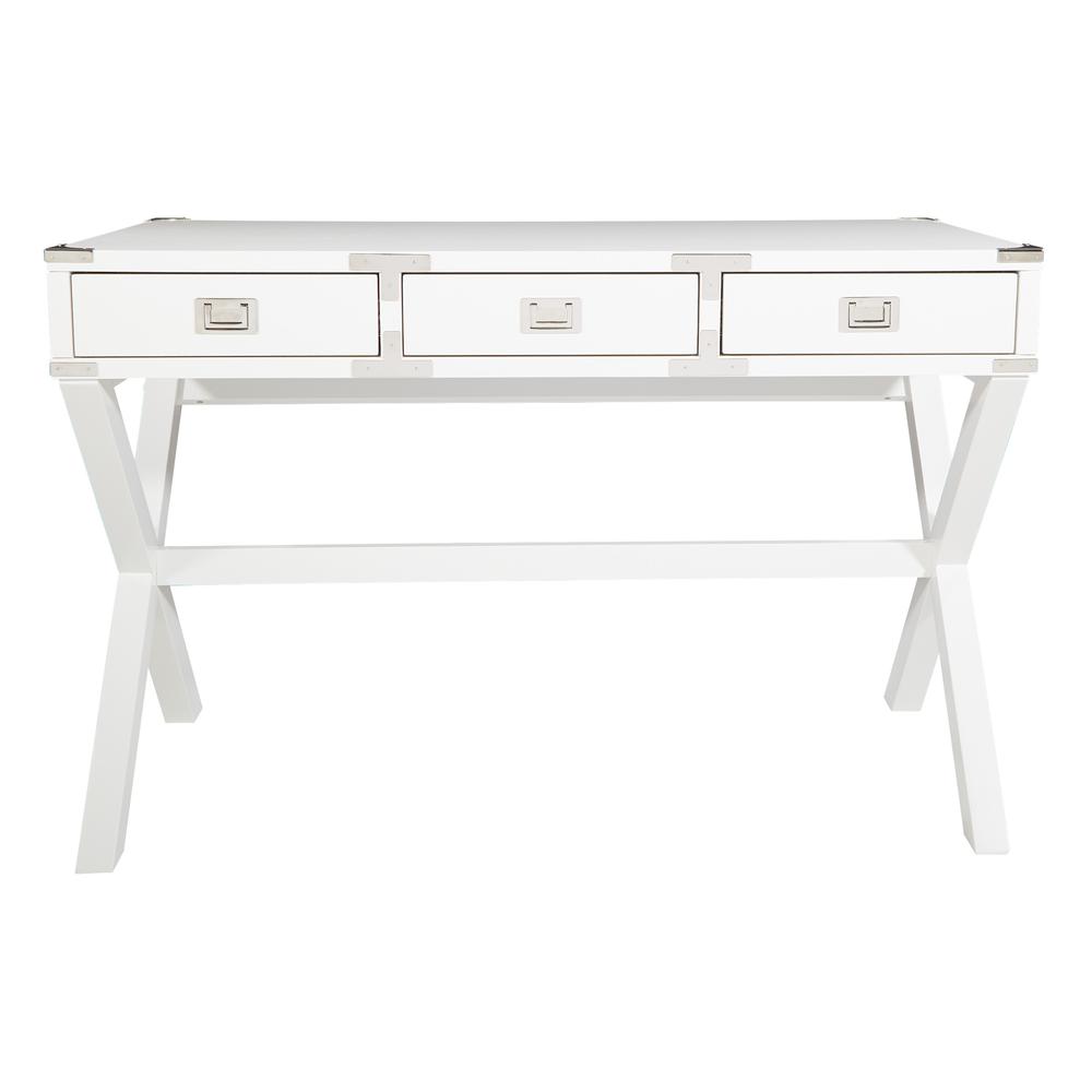 Wellington 46″ Desk with Power in White Finish