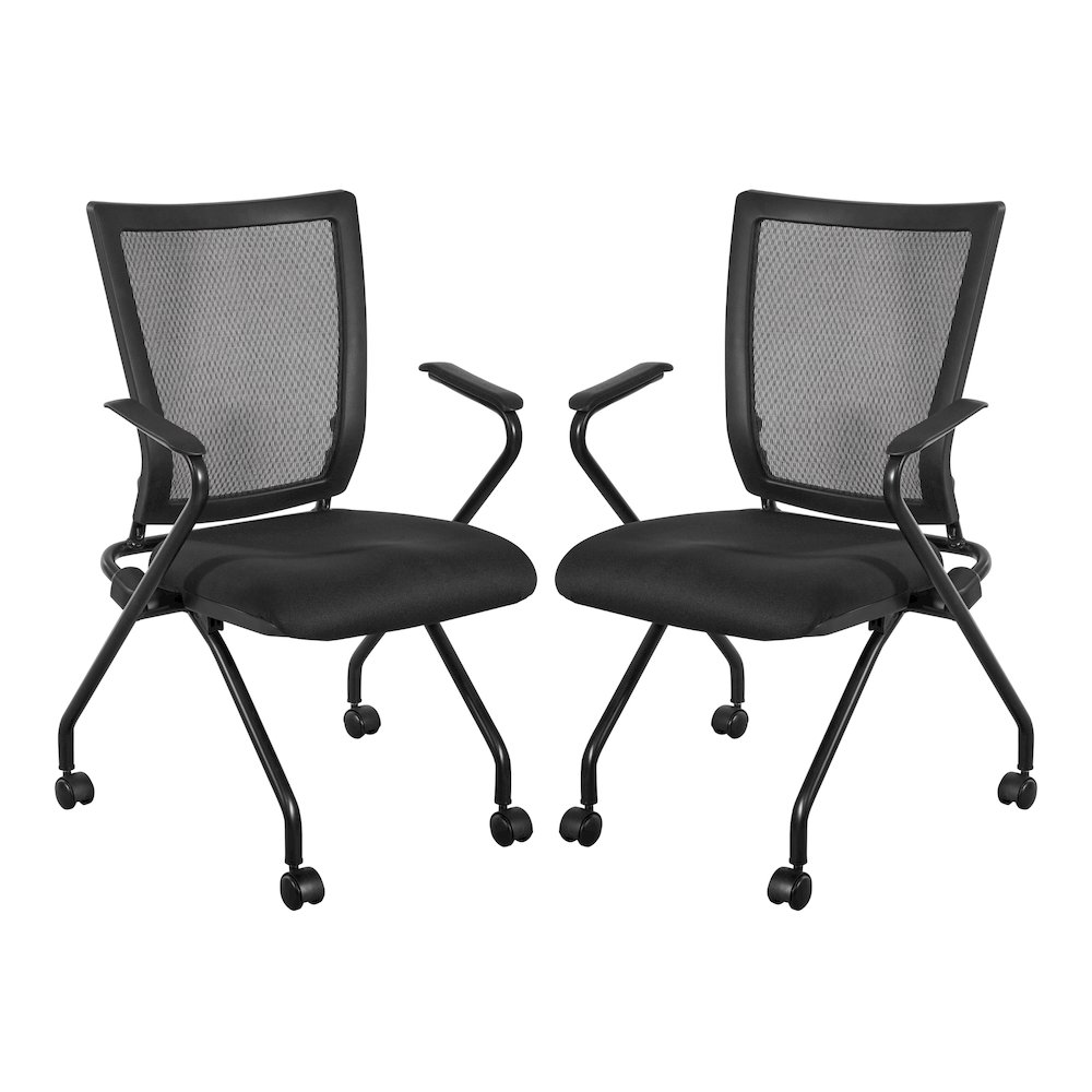 PU Padded Back Soft-Flex Frame with Breathable Progrid Mesh Back Folding Chair