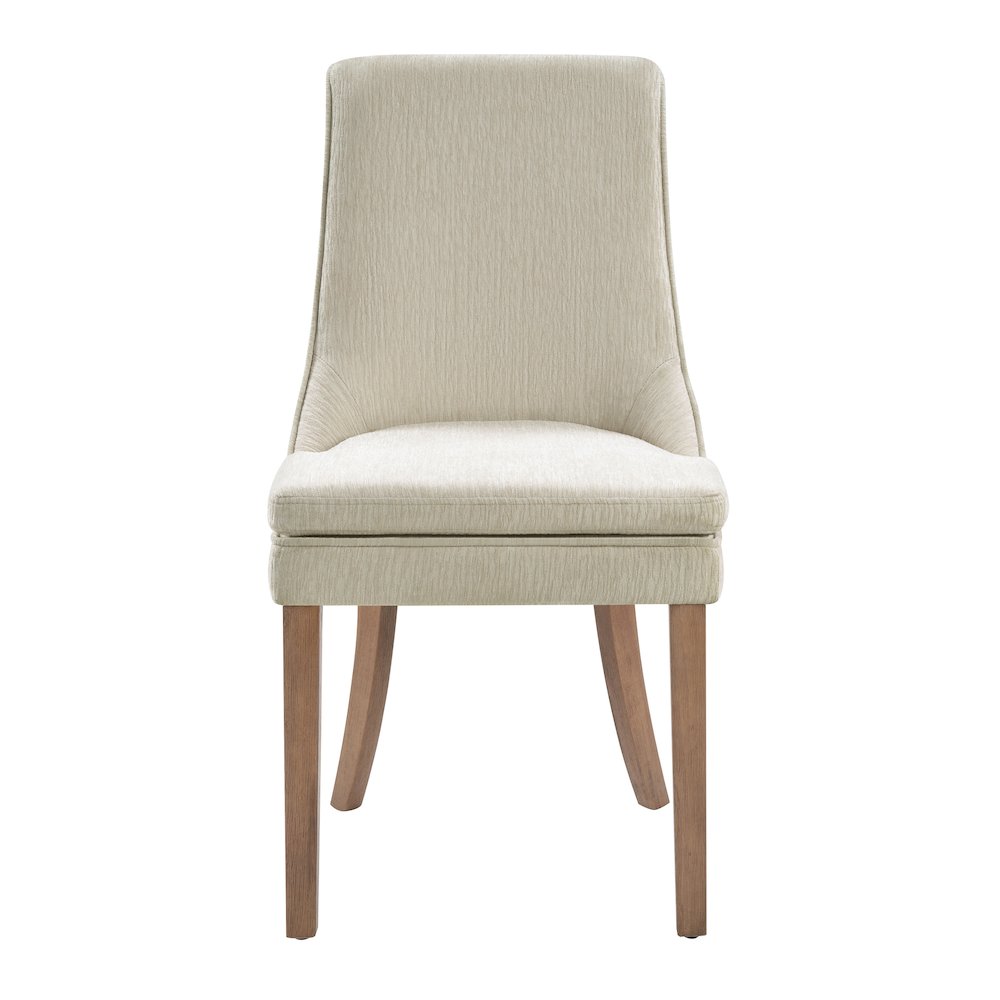 Genna Dining Chair in Cream Fabric with Oak Finished legs.