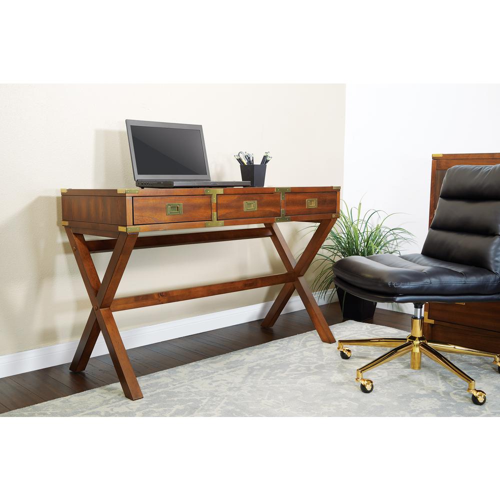Wellington 46″ Desk with Power in Toasted Wheat Finish