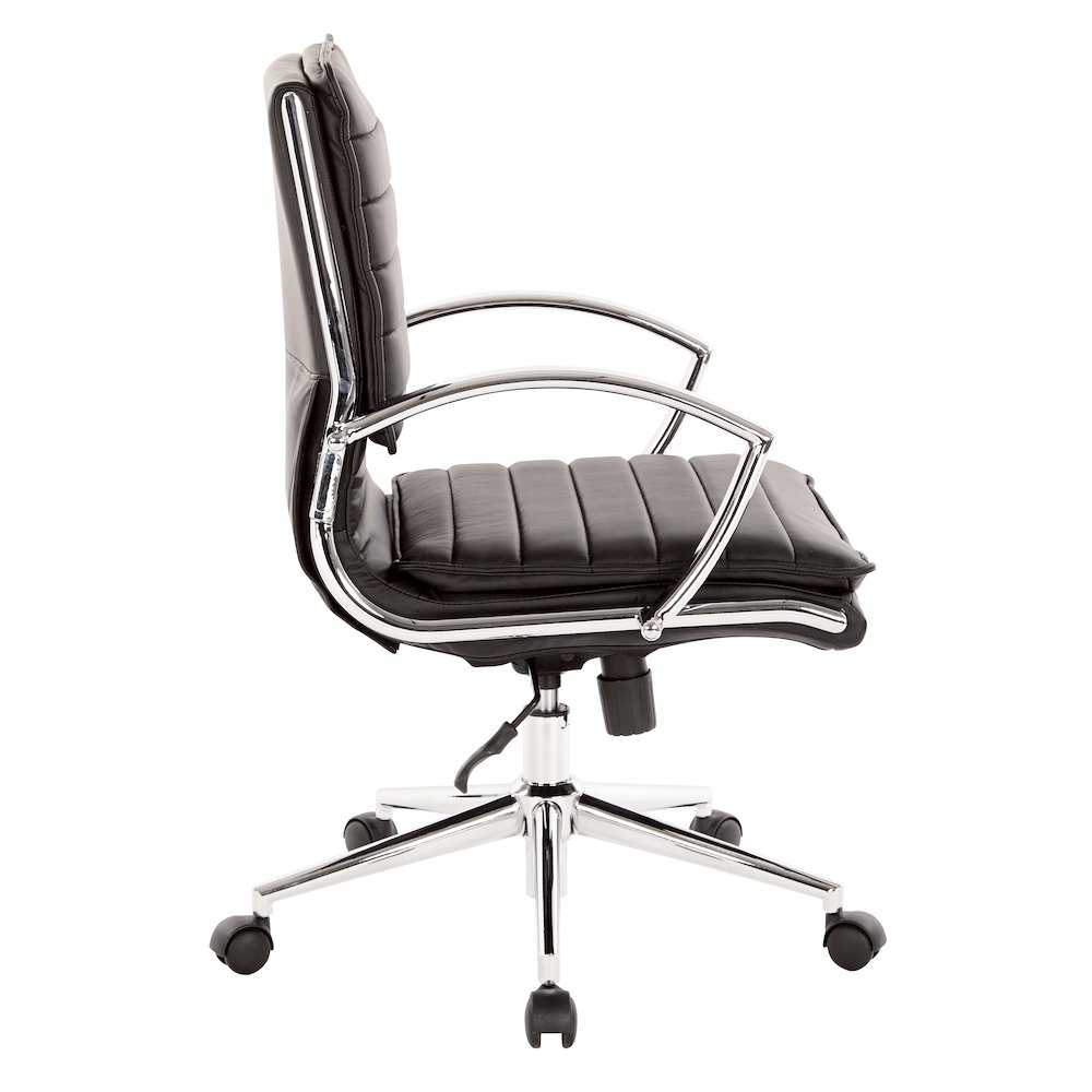 Mid-Back Manager’s Faux Leather Chair with Chrome Base