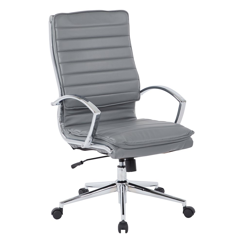 High Back Manager’s Faux Leather Chair with Chrome Base