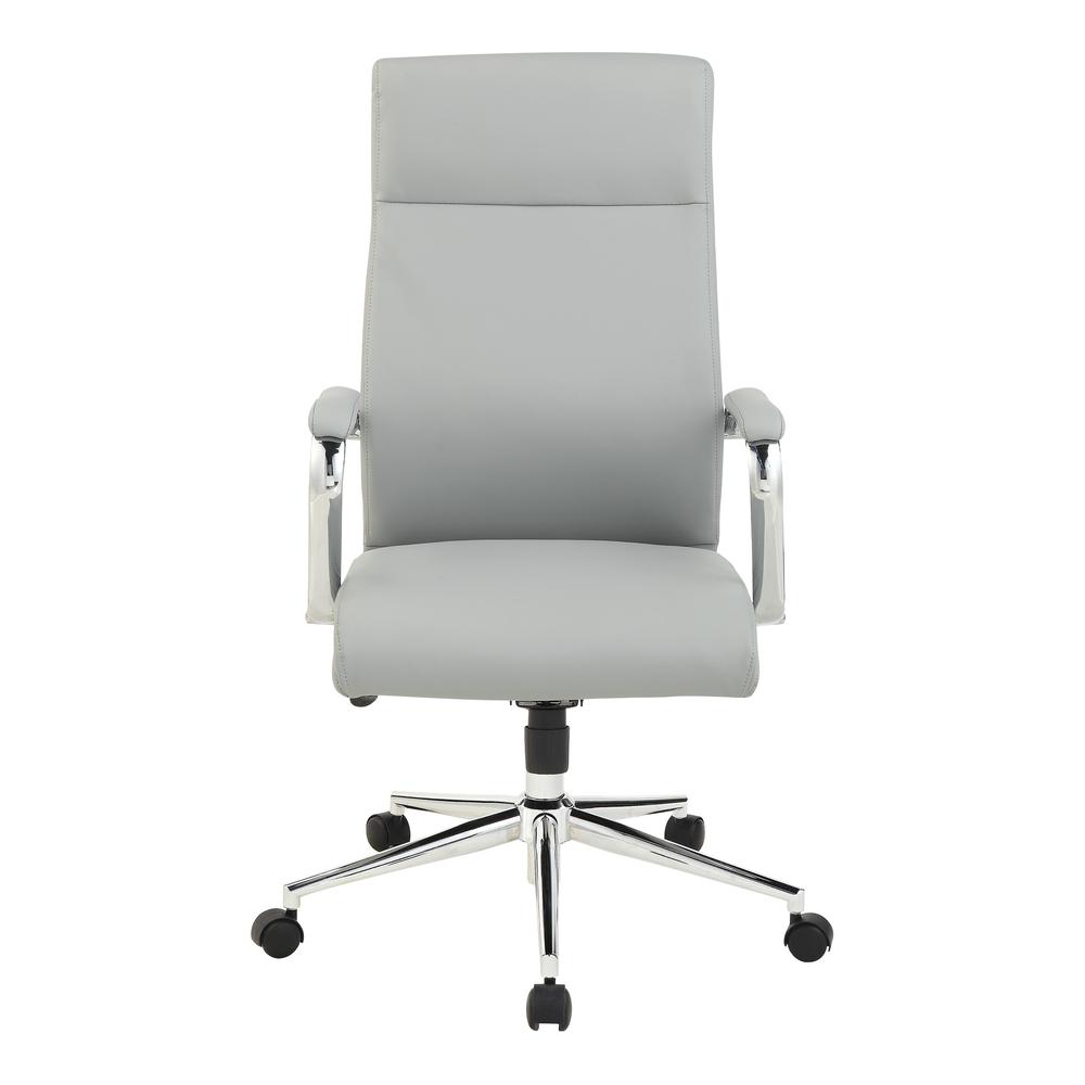 High Back Manager’s Chair with Dillon Steel Antimicrobial Fabric and Chrome Base