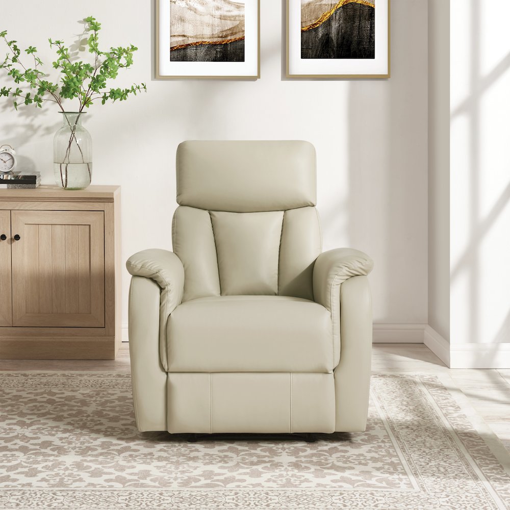 Carillo Pushback Recliner in Taupe Faux Leather