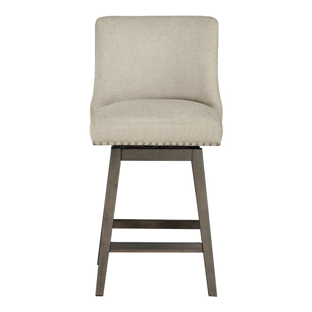 Granville 26″ Swivel Counter Stool with Grey Legs in Wheat Fabric