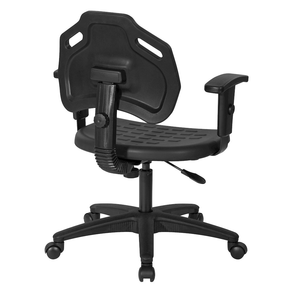 Black Self-Skinned Urethane Task Chair With Arms