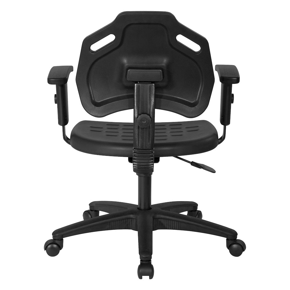 Black Self-Skinned Urethane Task Chair With Arms
