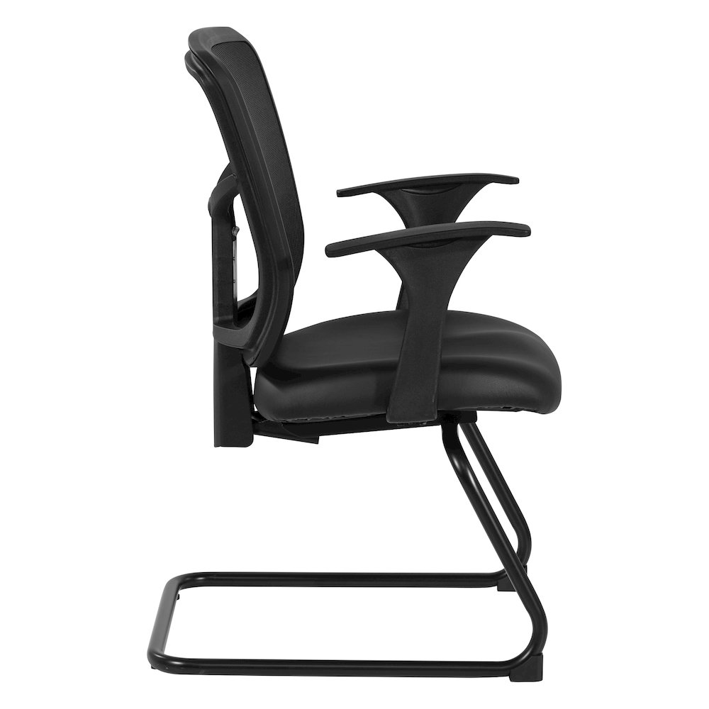 ProGrid Mesh Back Visitor’s Chair in Dillon Black Fabric with Arms