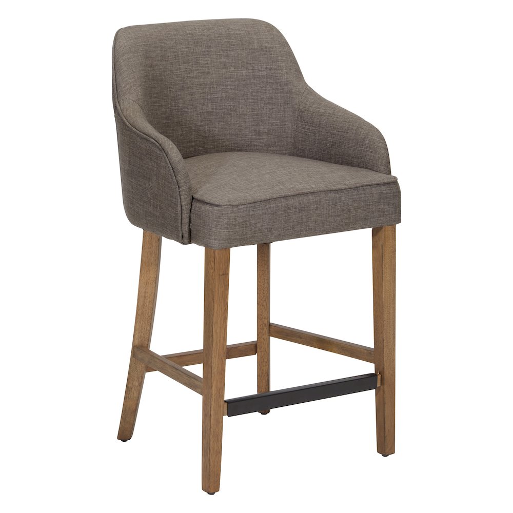 Paloma 26″ Counter Stool in Cement Fabric Fabric with Medium Oak Legs 2-Pack