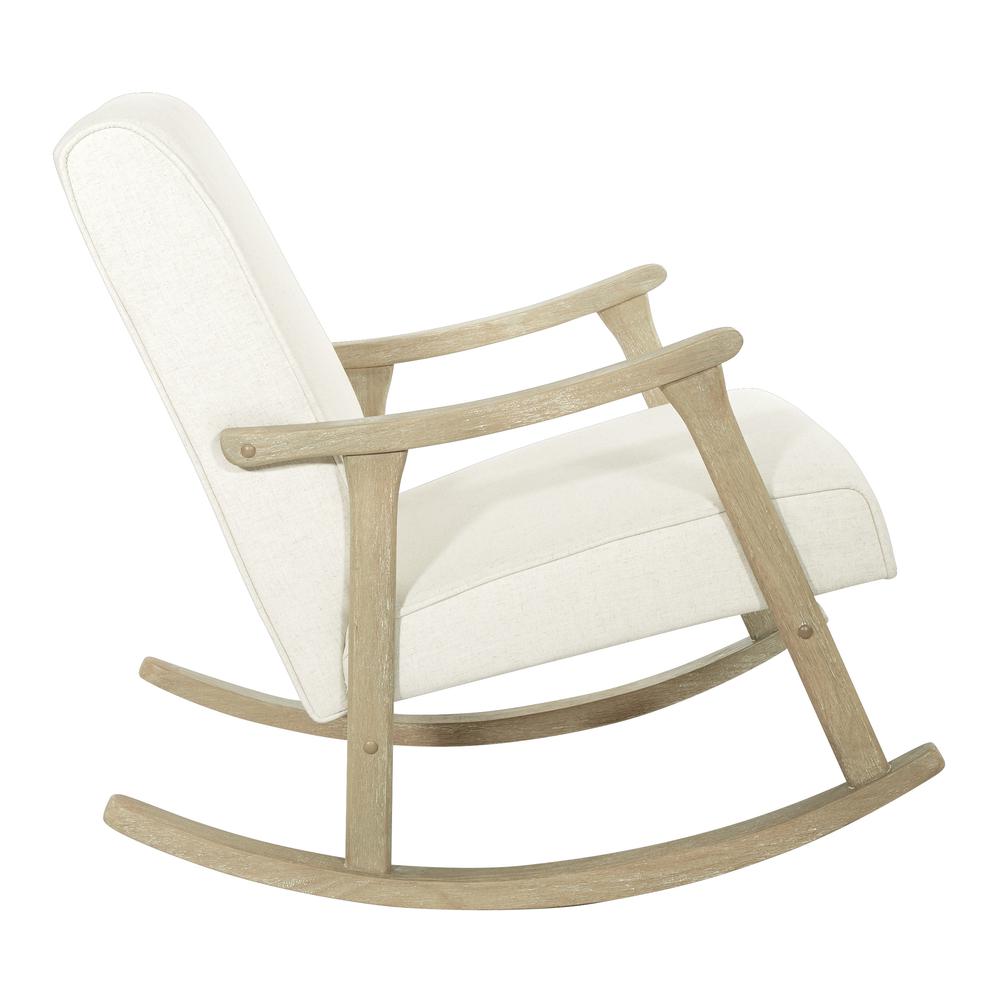 Gainsborough Rocker in Linen Fabric with Brushed Finish Base