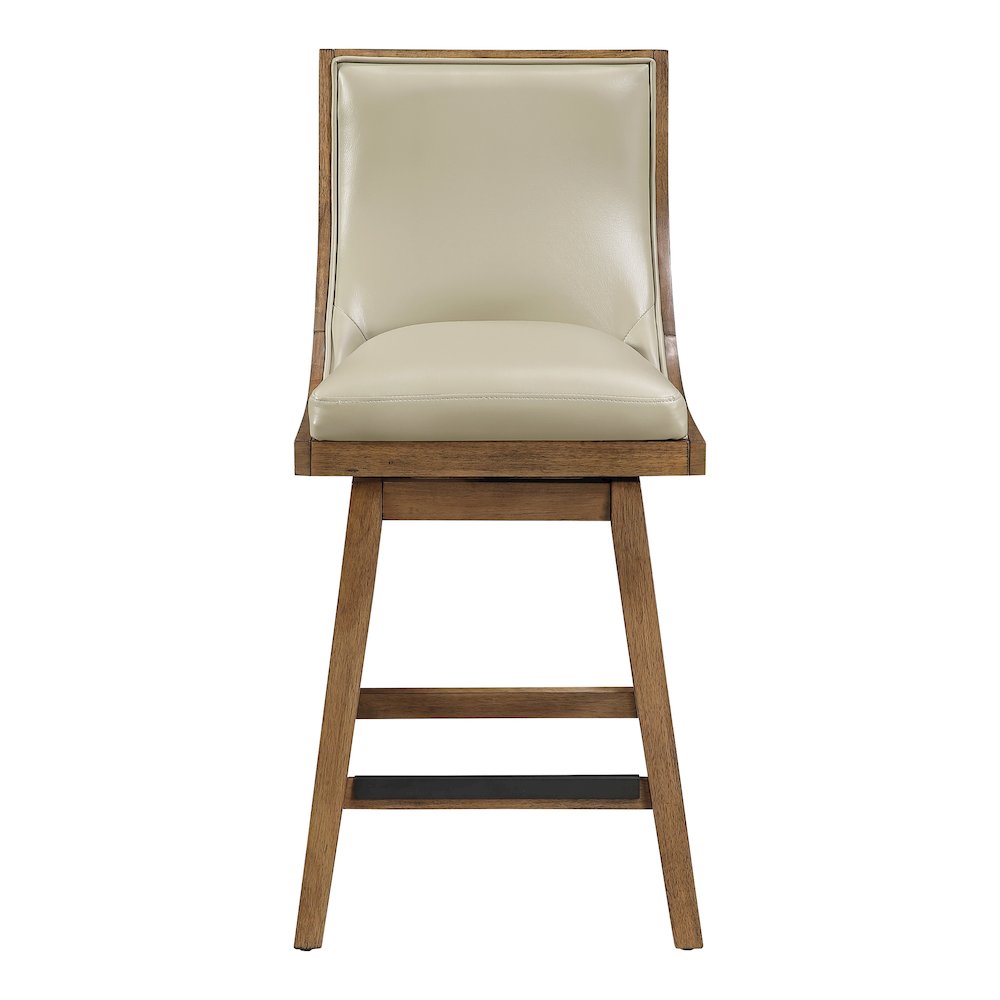 Darnel 26″ Swivel Counter Stool 2-Pack in Taupe Faux Leather
