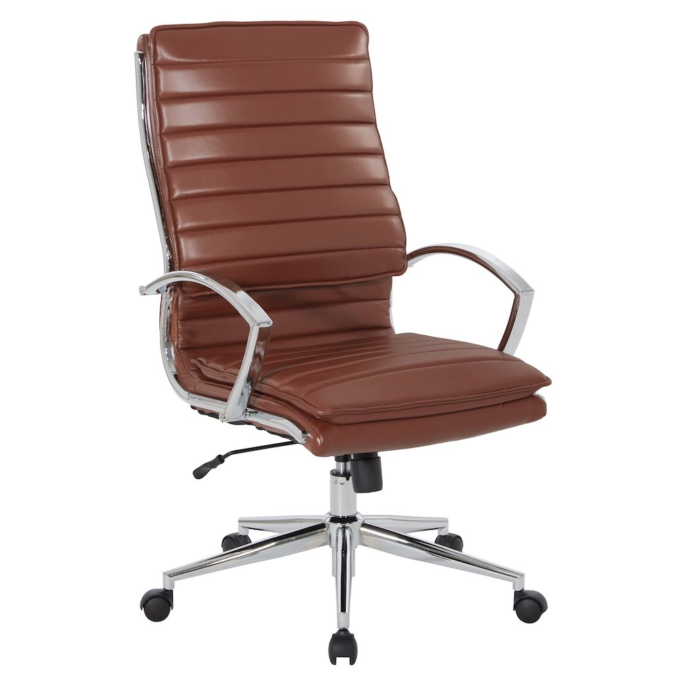 High-Back Manager’s Chair in Saddle Faux Leather