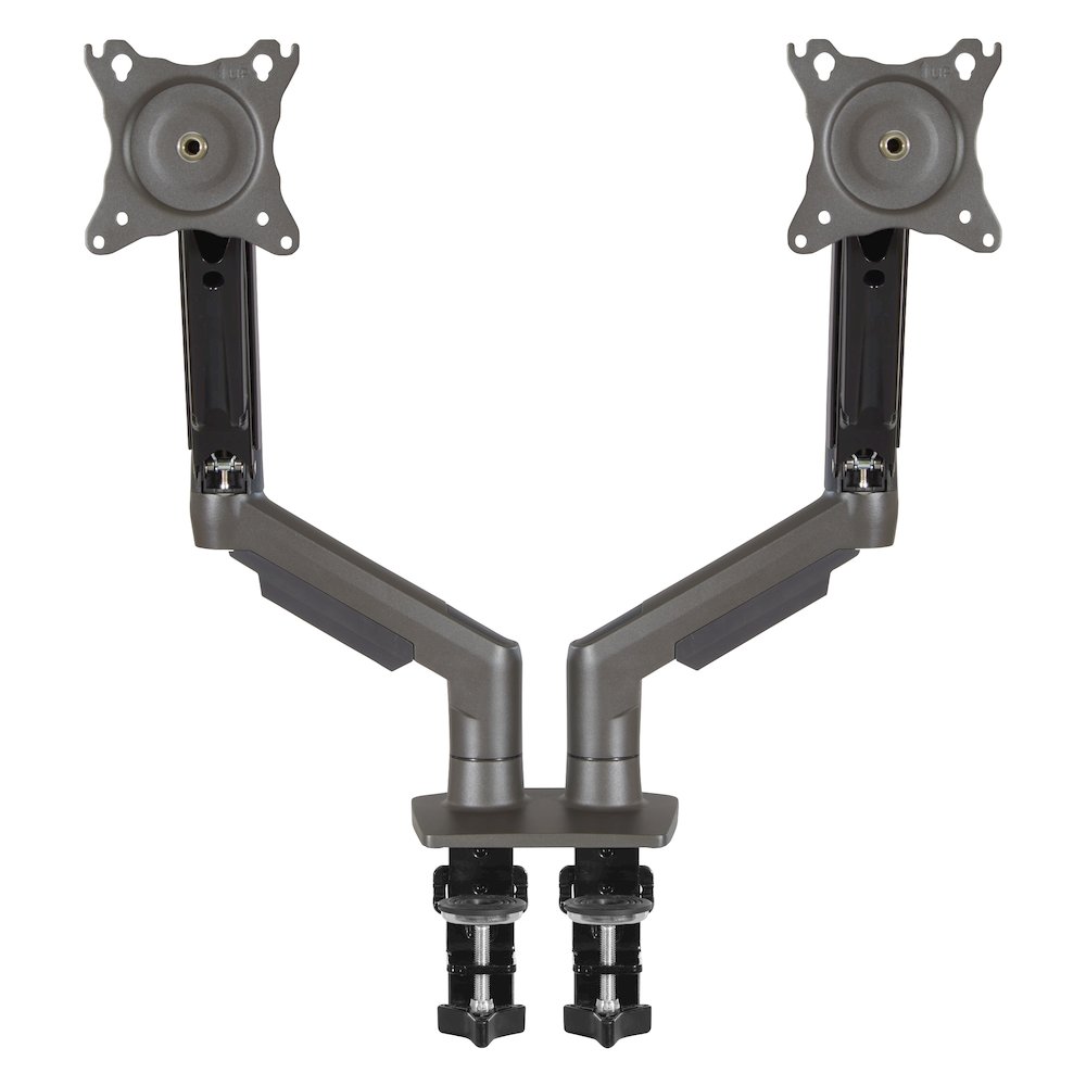 Double 27″ Monitor Arms in Charcoal