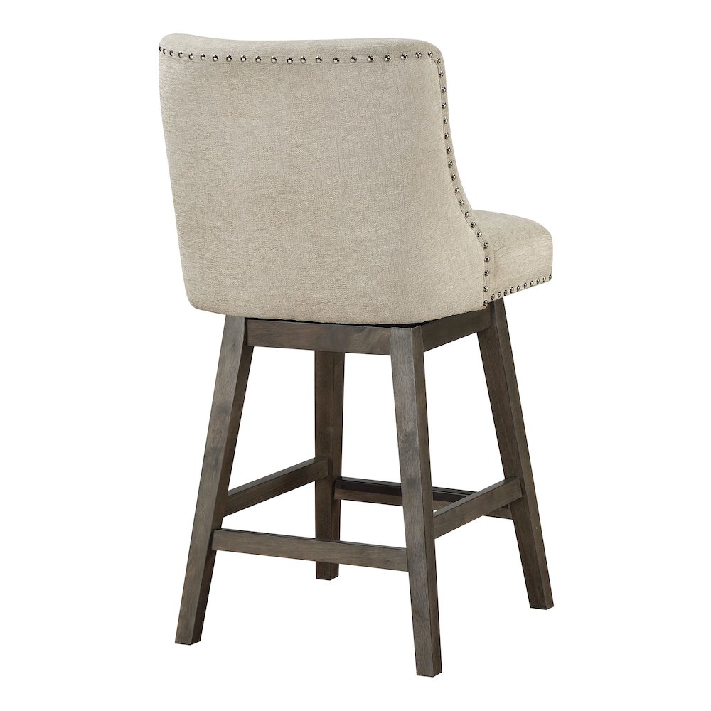 Granville 26″ Swivel Counter Stool with Grey Legs in Wheat Fabric