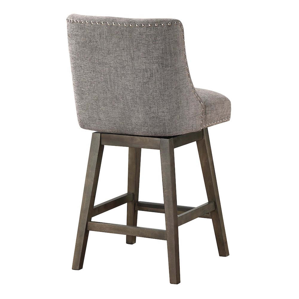 Granville 26″ Swivel Counter Stool with Grey Legs in Charcoal Fabric