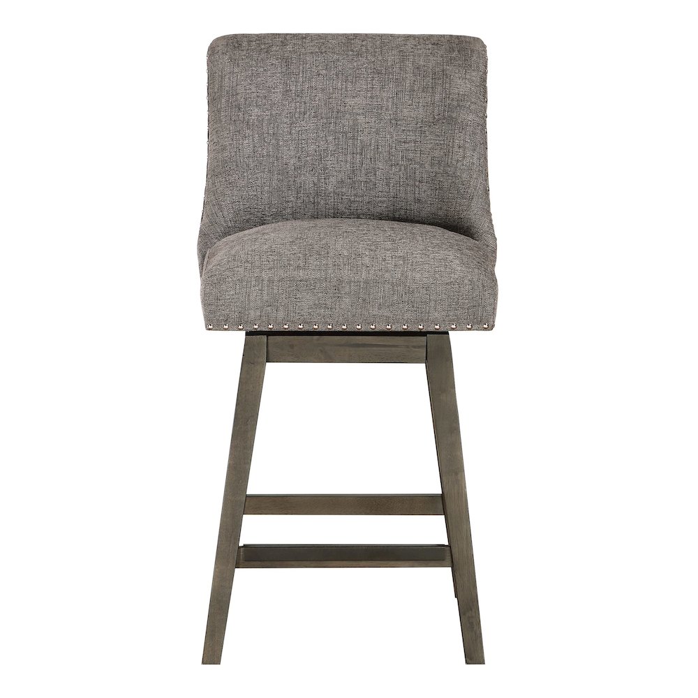 Granville 26″ Swivel Counter Stool with Grey Legs in Charcoal Fabric