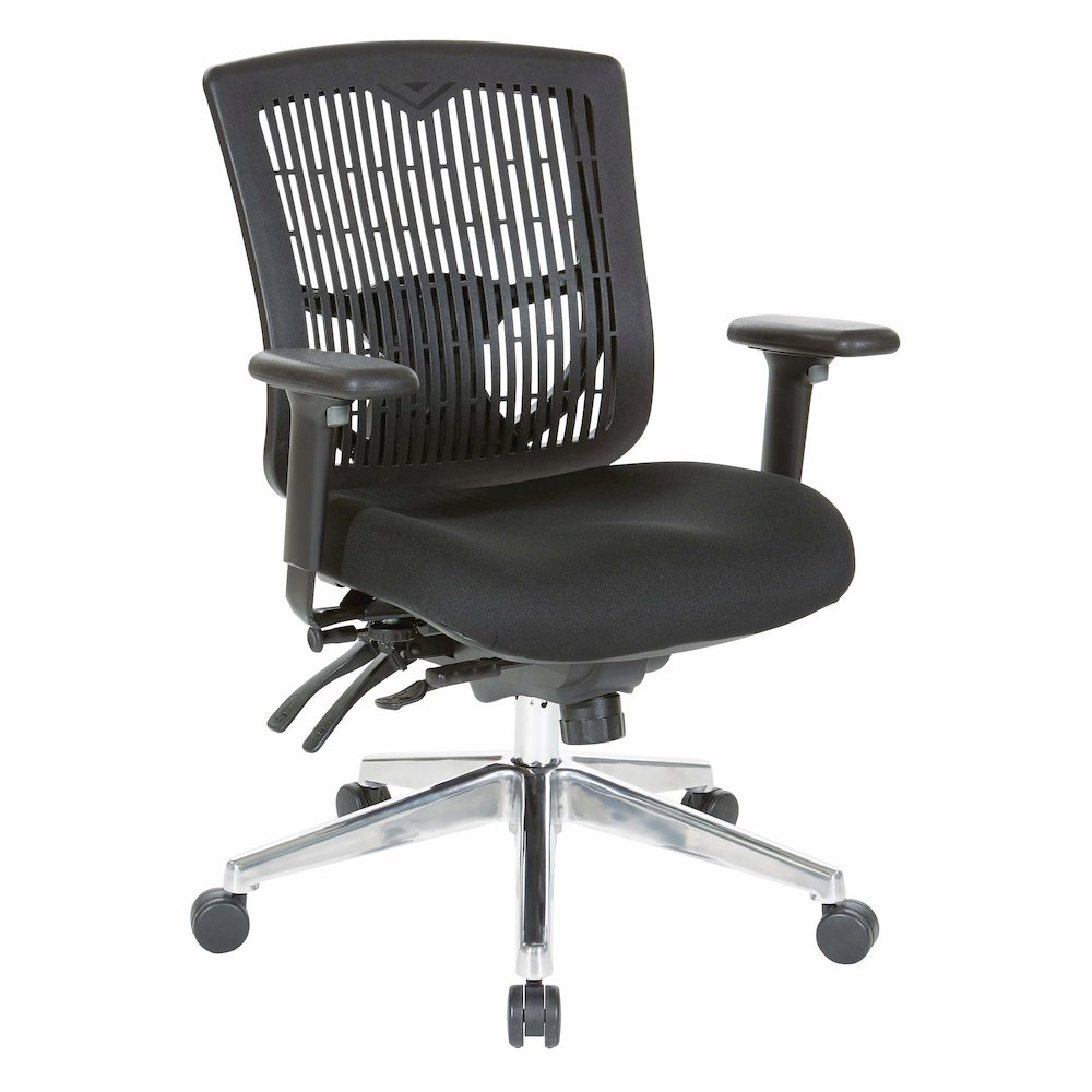 Contoured Black Plastic Back Manager’s Chair